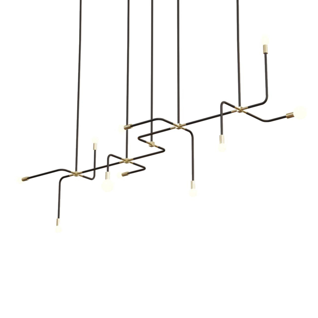 Beaubien 06 Suspension Lamp: Black + Brass