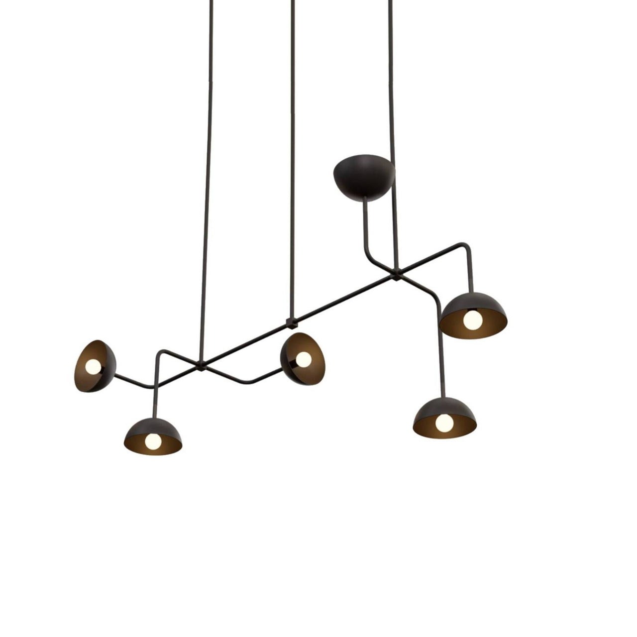 Beaubien Suspension 08 Lamp with Domes: Graphite