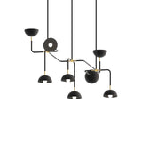 Beaubien Suspension 09 Lamp with Domes: Brass
