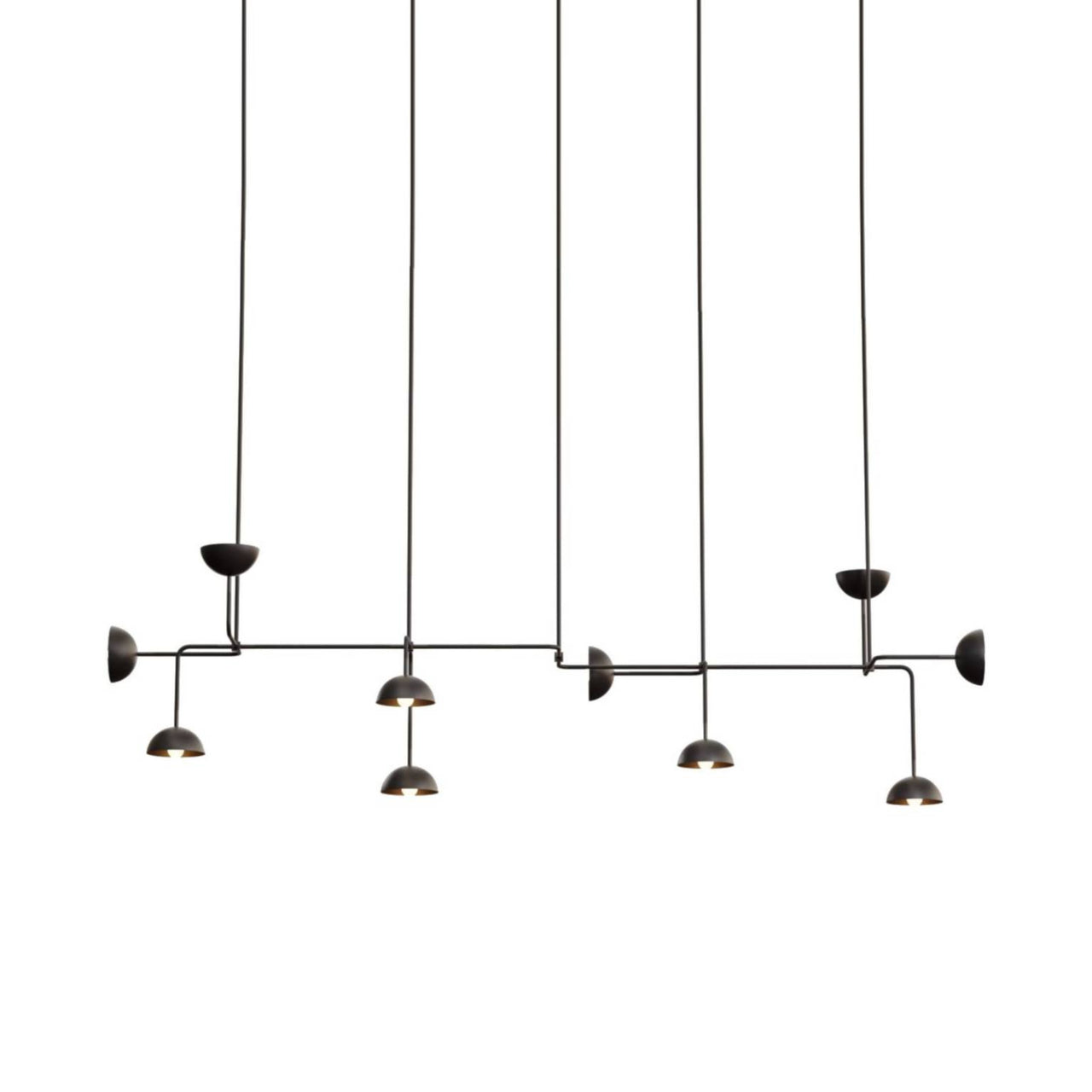 Beaubien Suspension 10 Lamp with Domes: Graphite