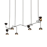 Beaubien Suspension 10 Lamp with Domes: Graphite