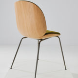 Beetle Dining Chair Conic Base: Veneer Shell + Front Upholstered