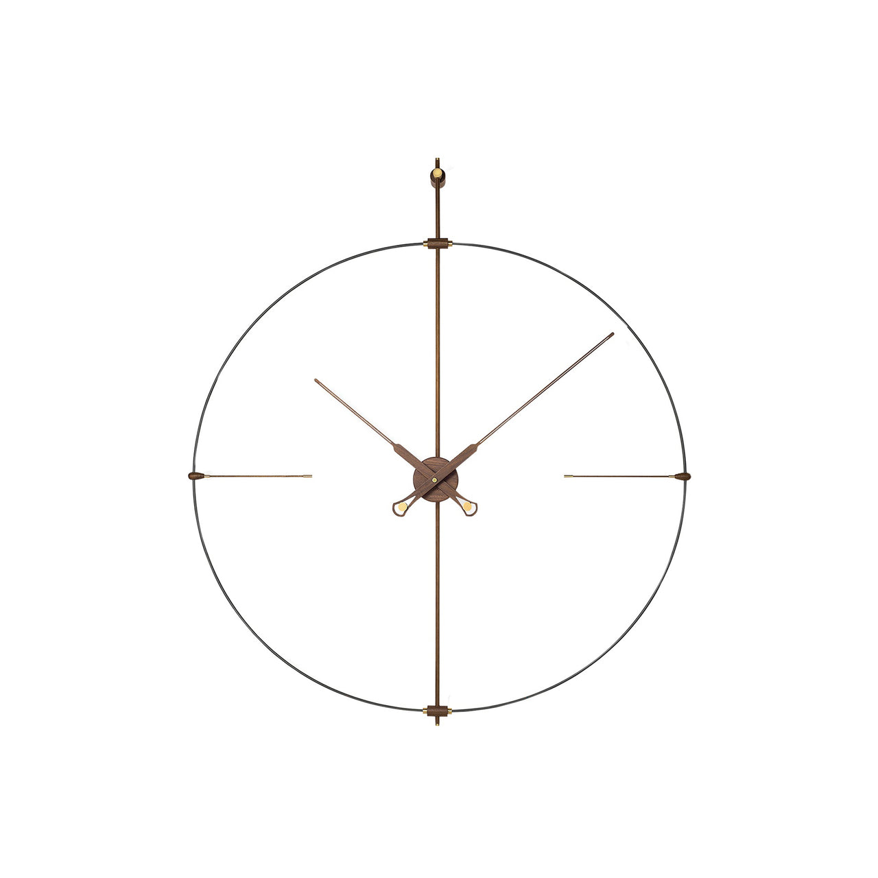 Bilbao Premium Wall Clock: Black Fiberglass + Walnut