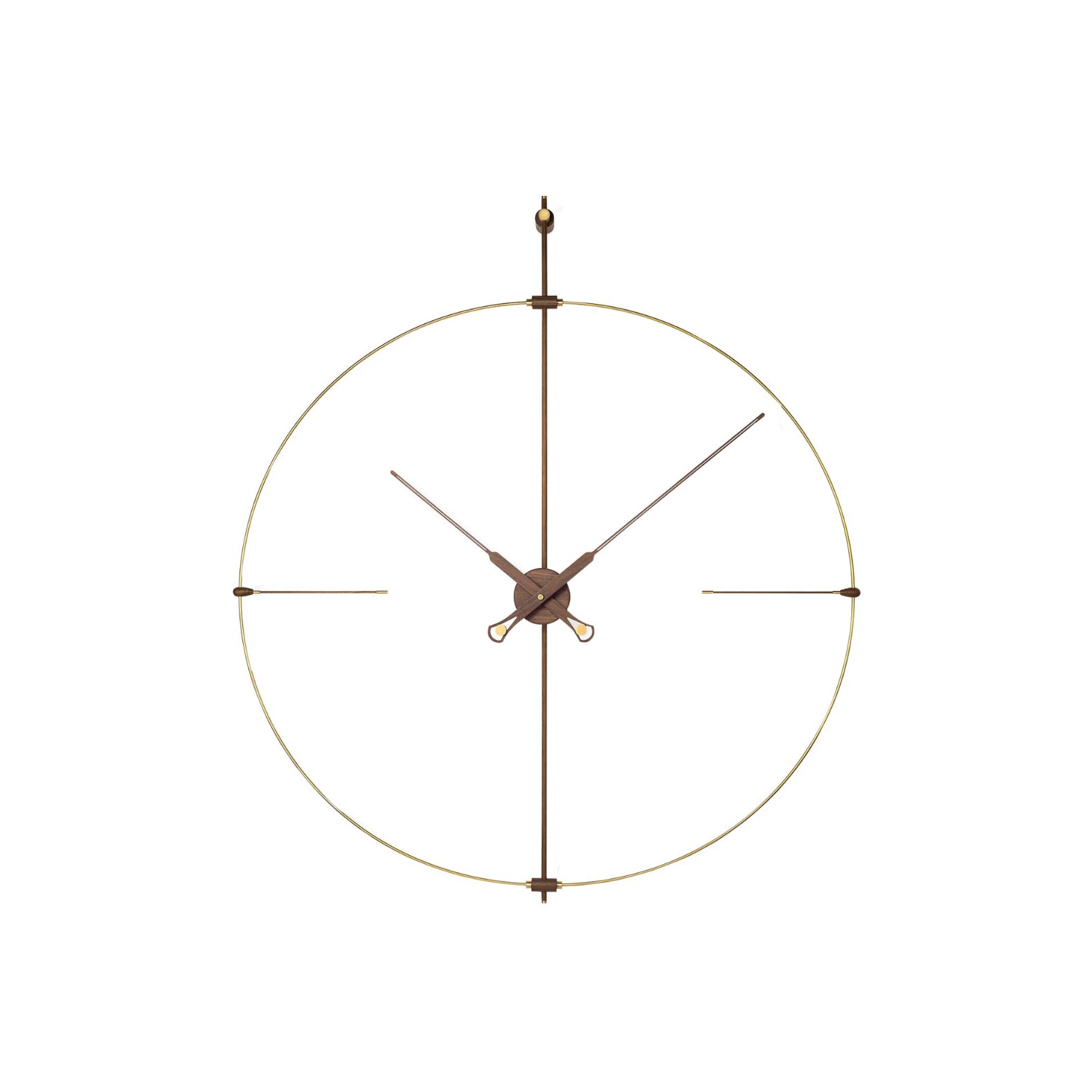 Bilbao Premium Wall Clock: Brass + Walnut