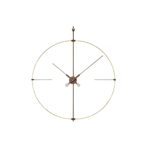 Bilbao Premium Wall Clock: Brass + Walnut