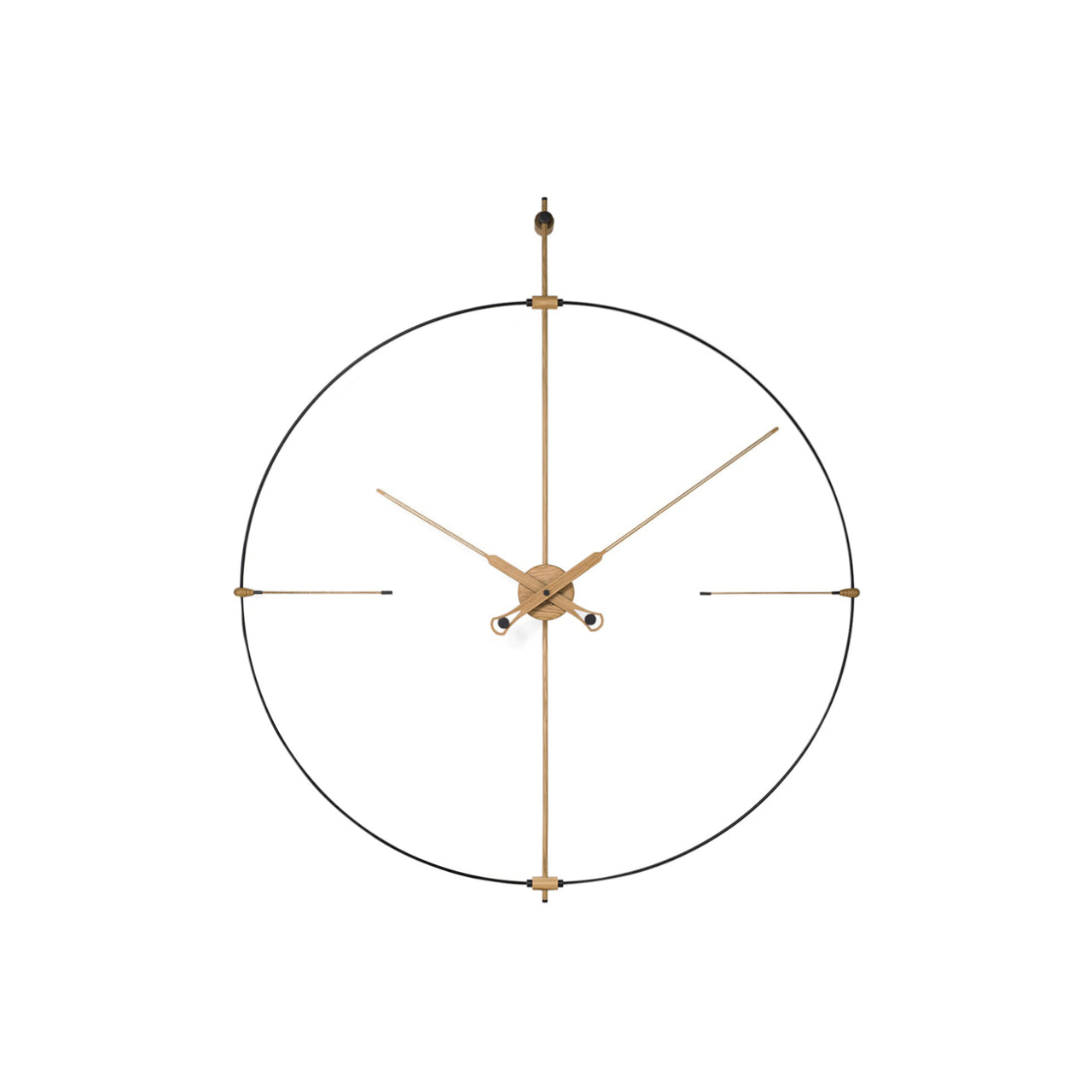 Bilbao Premium Wall Clock: Black Fiberglass + Oak