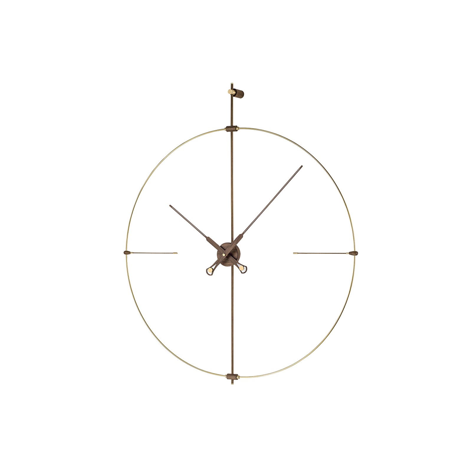 Bilbao Premium Wall Clock: Brass + Walnut