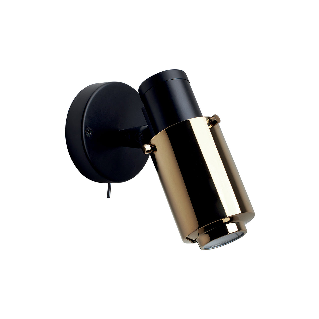 Biny Spot Wall Lamp: Black + Gold + With Switch