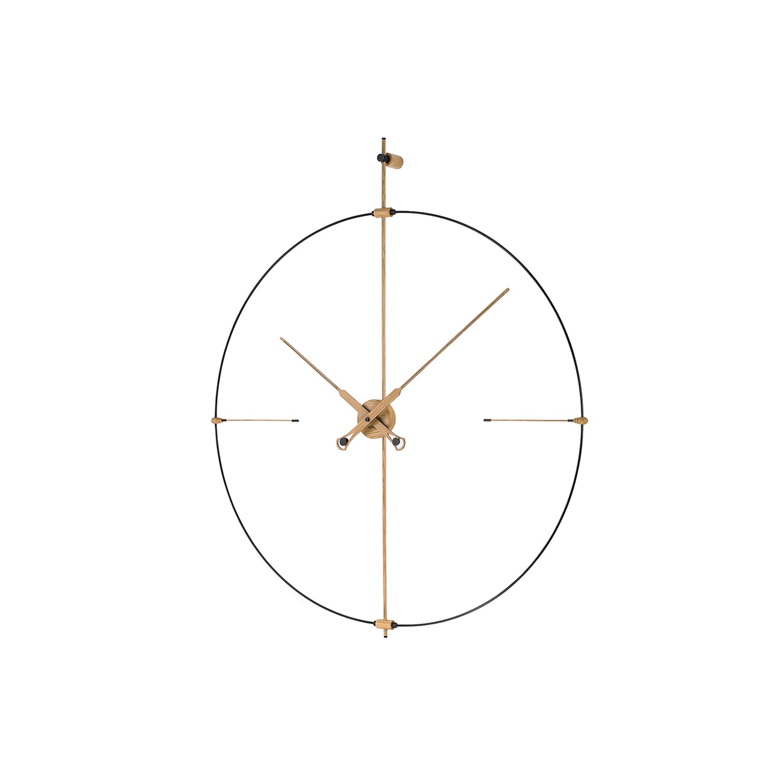 Bilbao Premium Wall Clock: Black Fiberglass + Oak