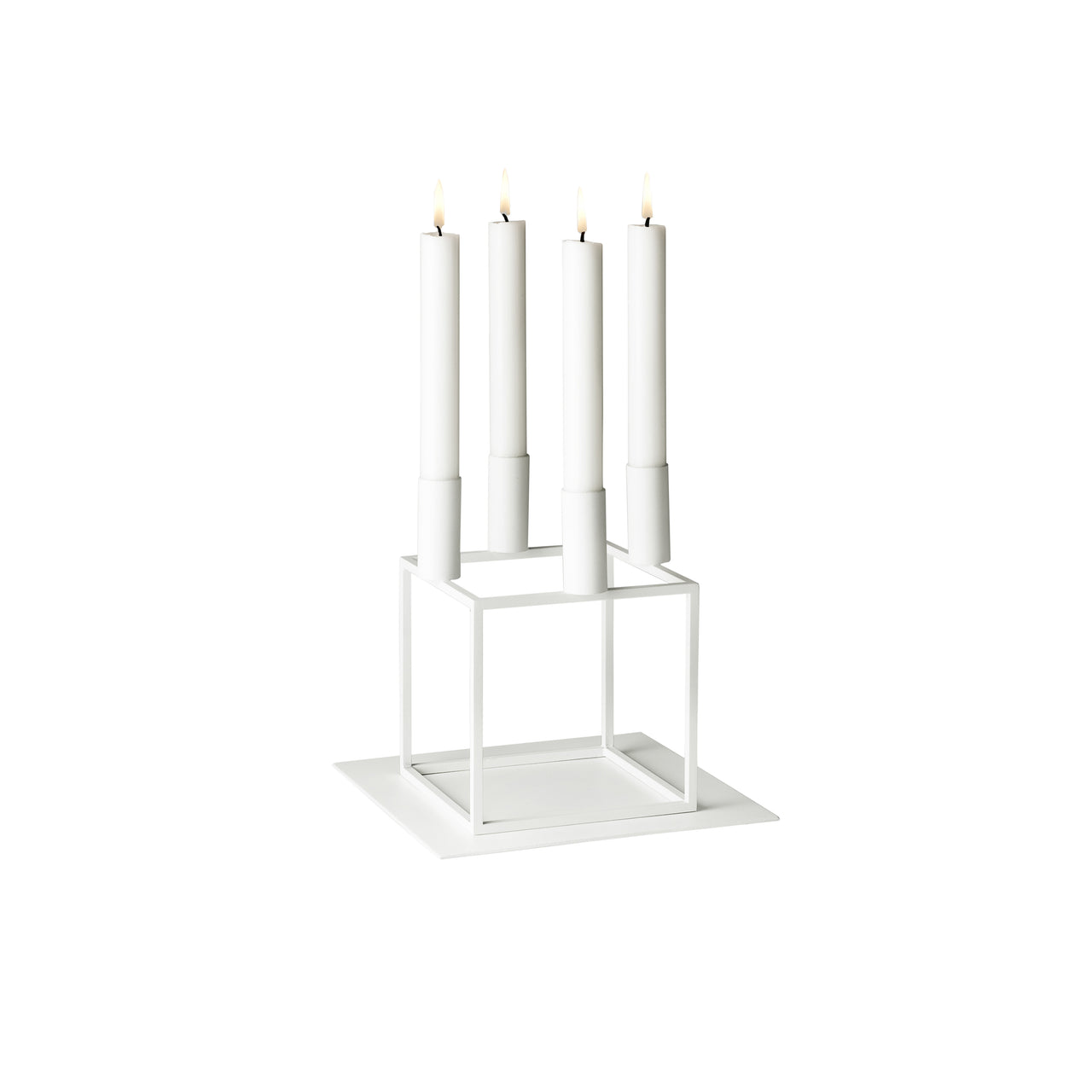 Kubus Candleholders: White + 4 + With Base