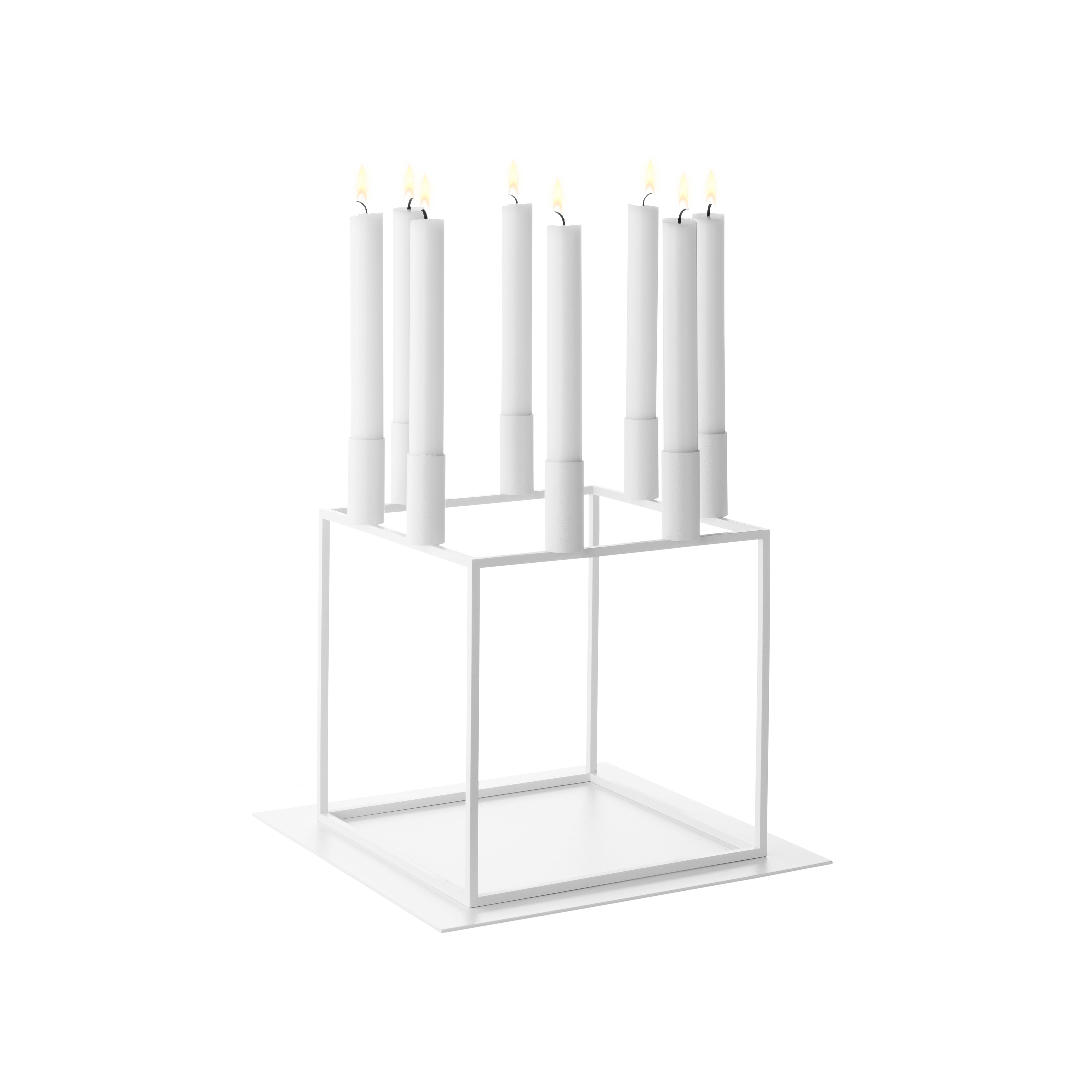 Kubus Candleholders: White + 8 + With Base