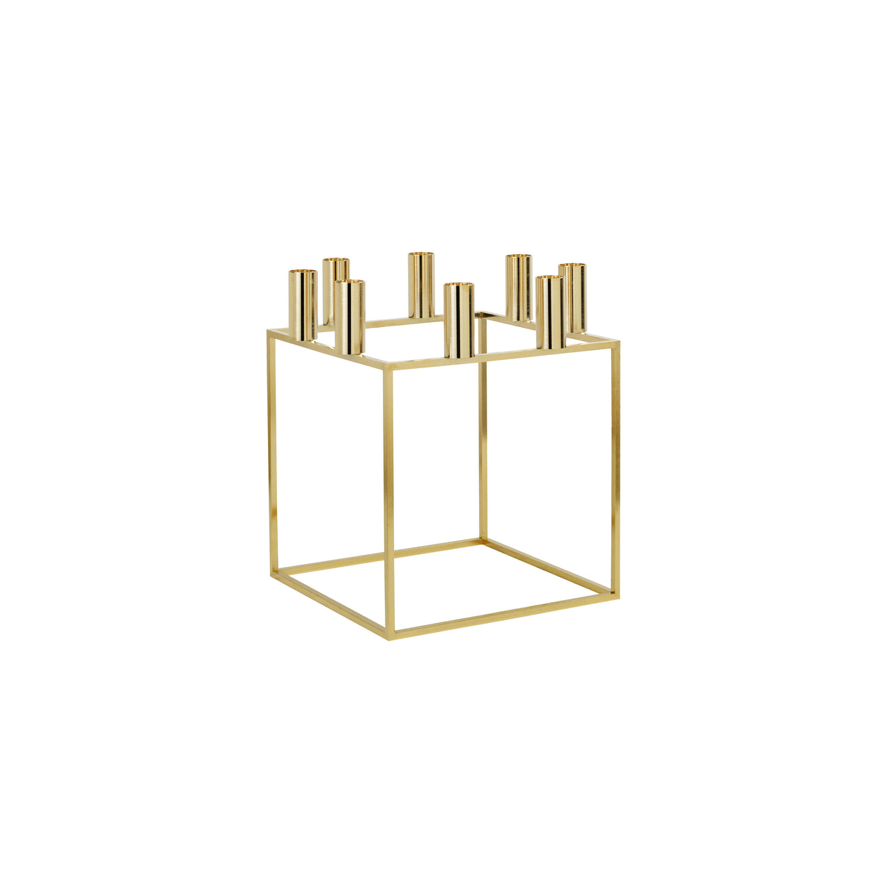 Kubus Candleholders: Gold-Plated + 8 + Without Base