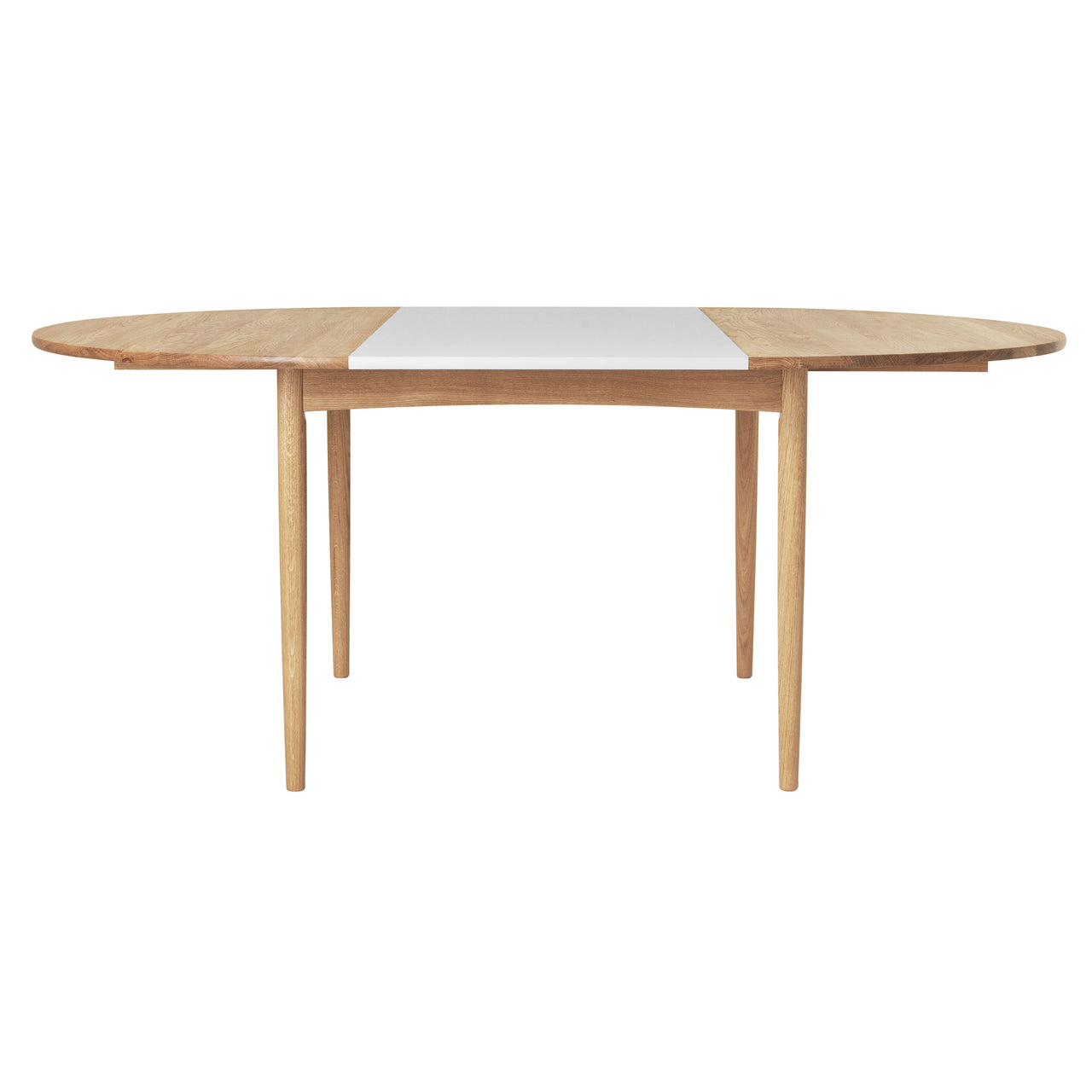 BM0121 Extendable Table: Oiled Oak + With Leaf - Grey