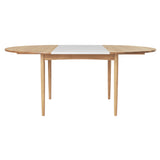 BM0121 Extendable Table: Oiled Oak + With Leaf - Grey