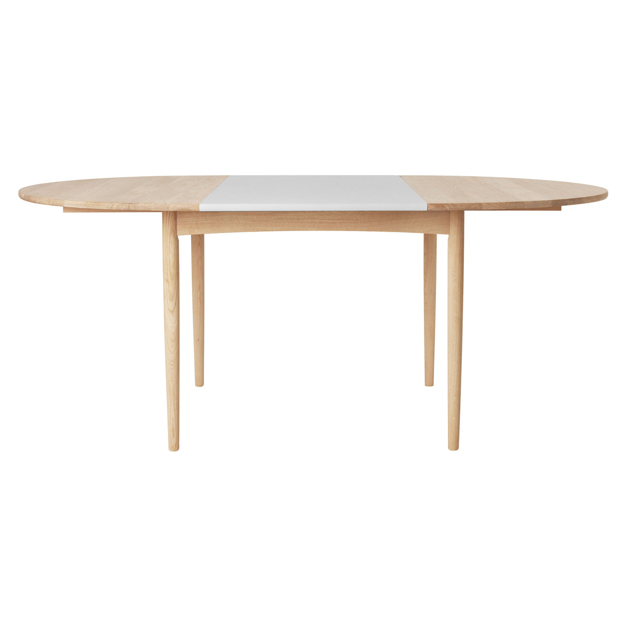 BM0121 Extendable Table: Soaped Oak + With Leaf - Grey