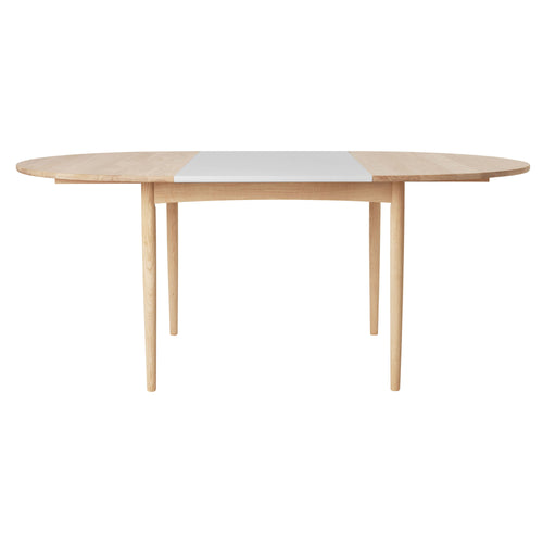 BM0121 Extendable Table: Soaped Oak + With Leaf - Grey