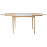 BM0121 Extendable Table: Soaped Oak + With Leaf - Grey