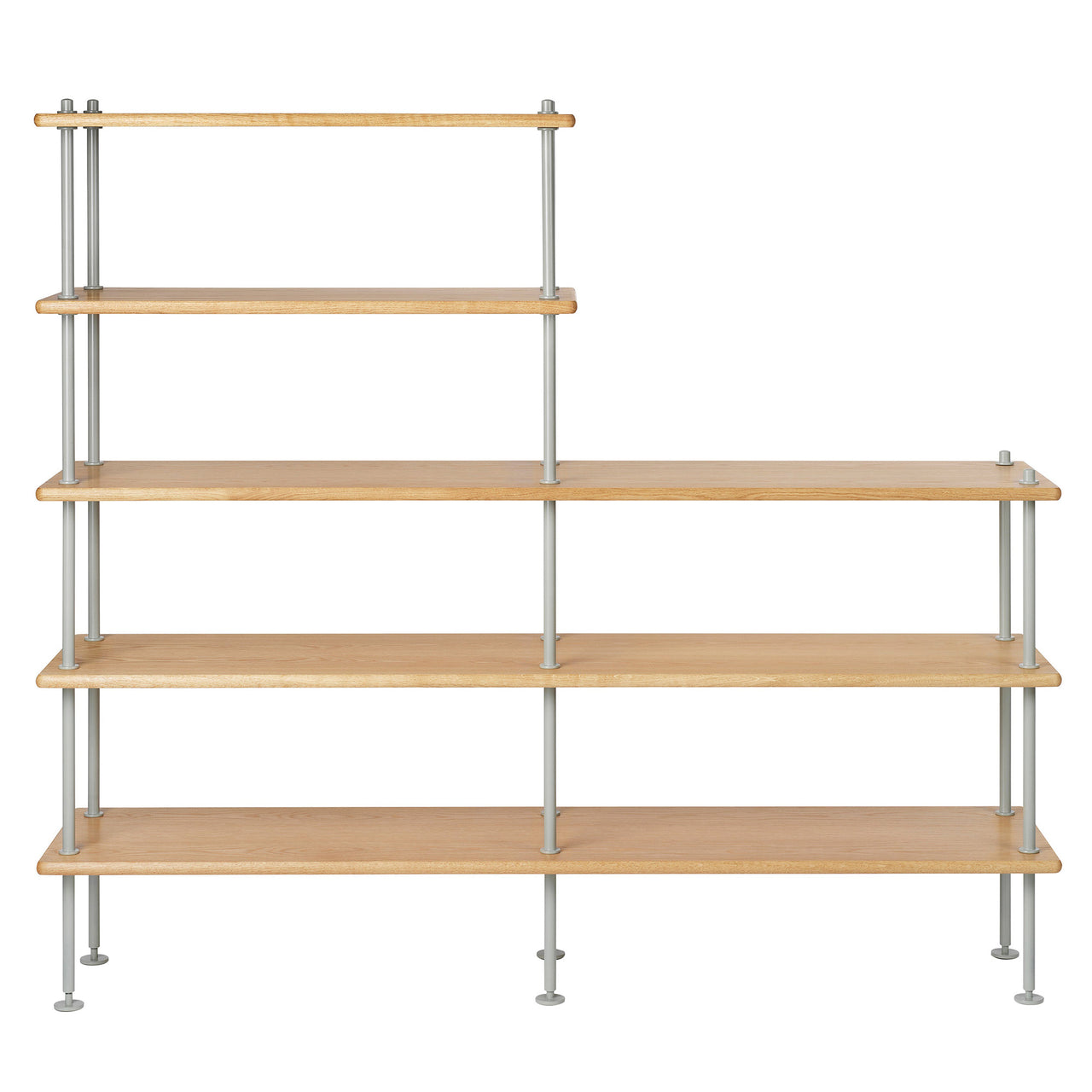 BM0253-2 Shelving System: Grey + Oiled Oak