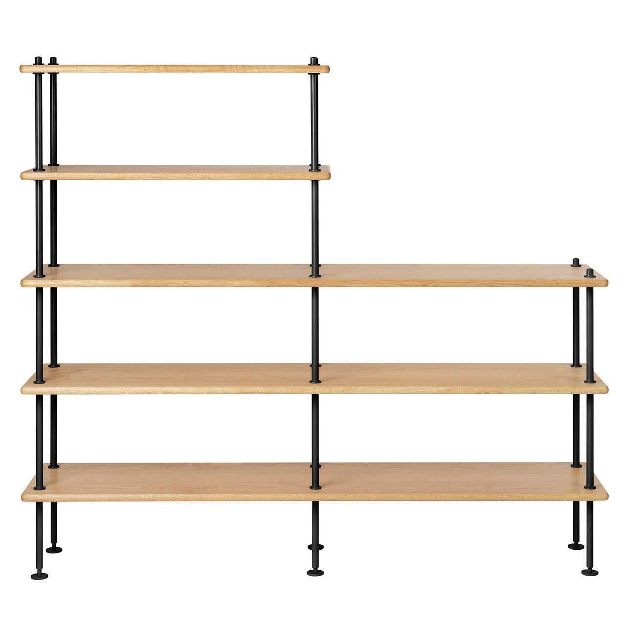 BM0253-2 Shelving System: Black + Oiled Oak