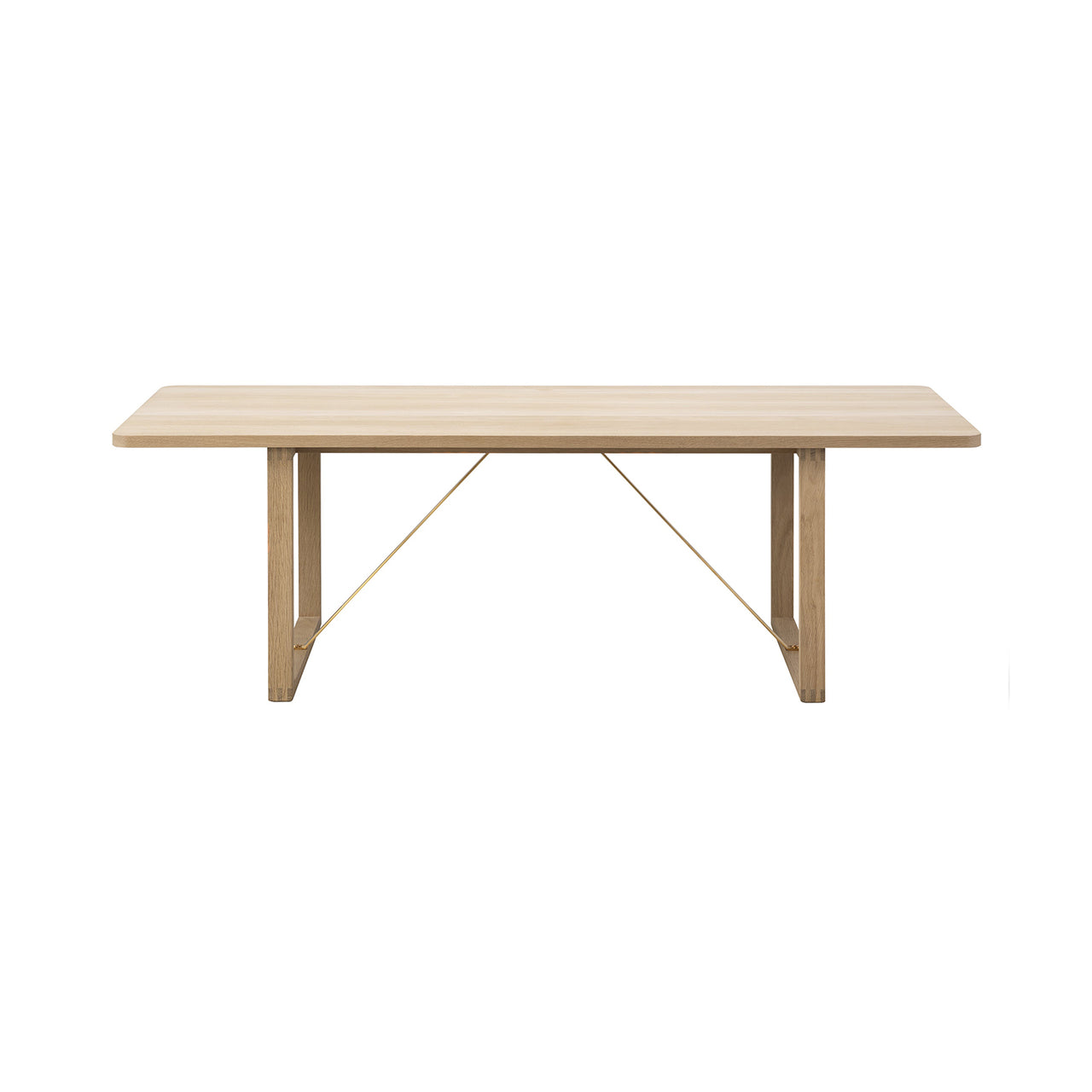 BM67 Coffee Table: Soaped Treated Oak + Brass