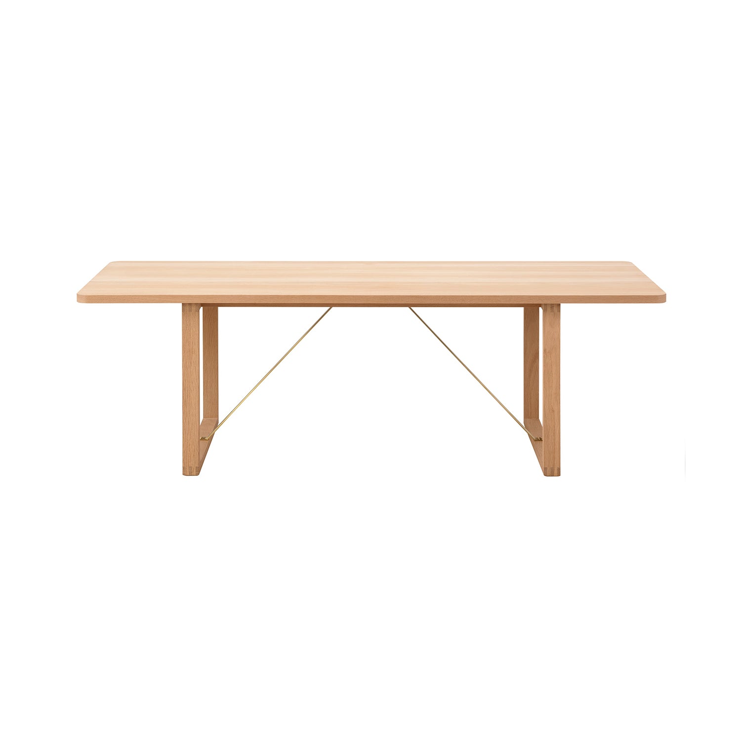 BM67 Coffee Table: Light Oiled Oak + Brass