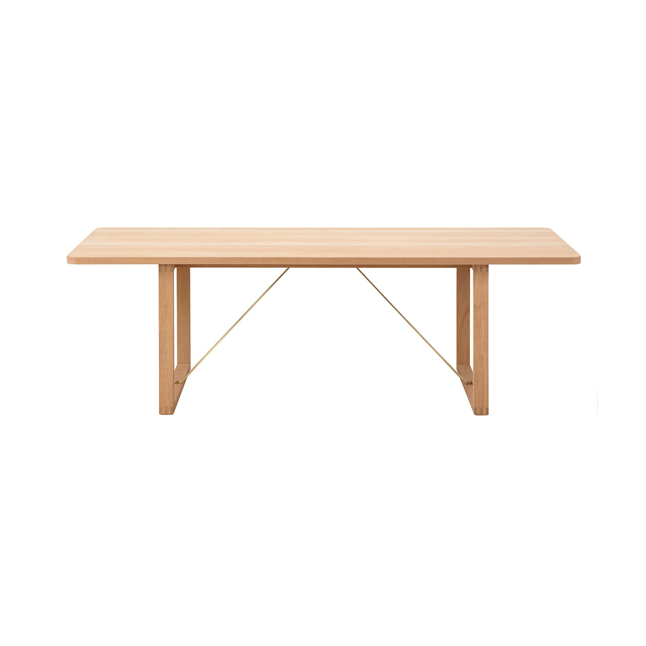 BM67 Coffee Table: Light Oiled Oak + Brass