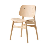 Søborg Chair: Wood Base + Seat Upholstered + Lacquered Oak