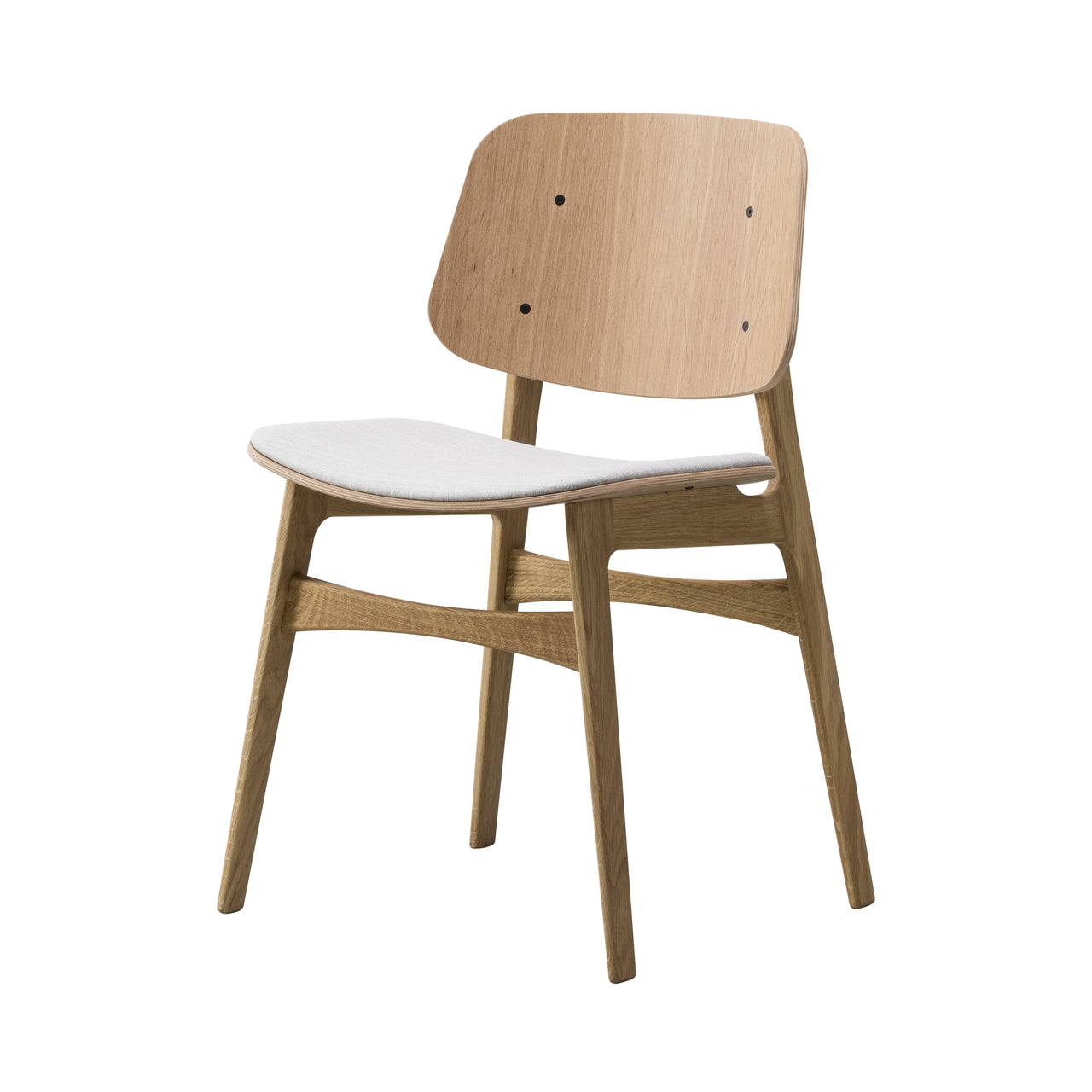 Søborg Chair: Wood Base + Seat Upholstered + Oiled Oak