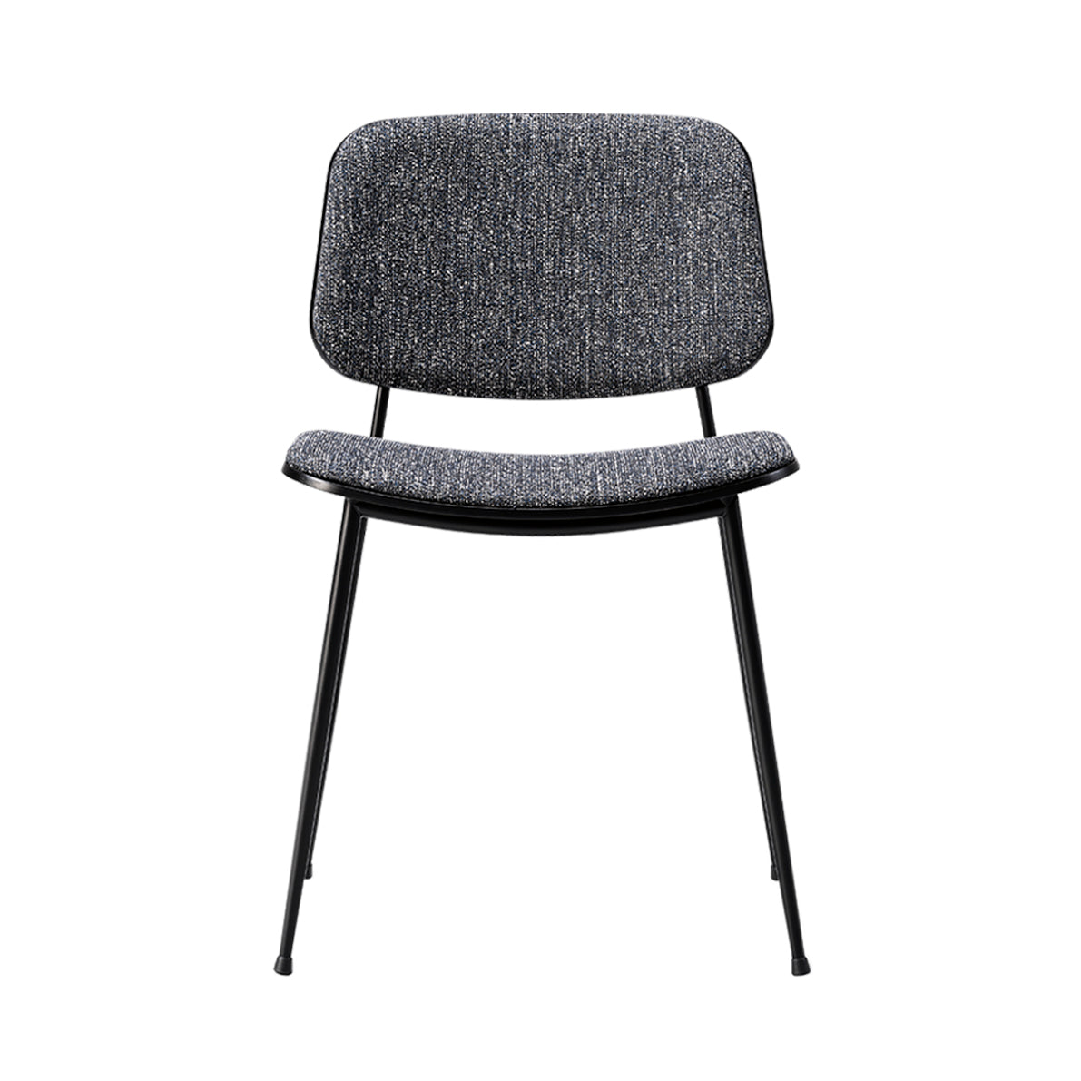 Soborg Metal Base Chair: Seat + Back Upholstered + Black Lacquered Oak + Black