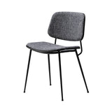 Soborg Metal Base Chair: Seat + Back Upholstered + Black Lacquered Oak + Black