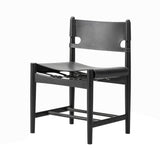 The Spanish Dining Chair: Without Arm + Black Lacquered Oak + Black