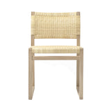 BM62 + BM61 Chair: Natural Cane Wicker + Without Arm + Lacquered Oak