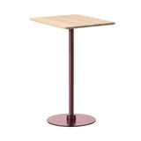 Plan Column  Bar + Counter Table: Rectangular + Bar + Oak Light Oiled + Bordeaux