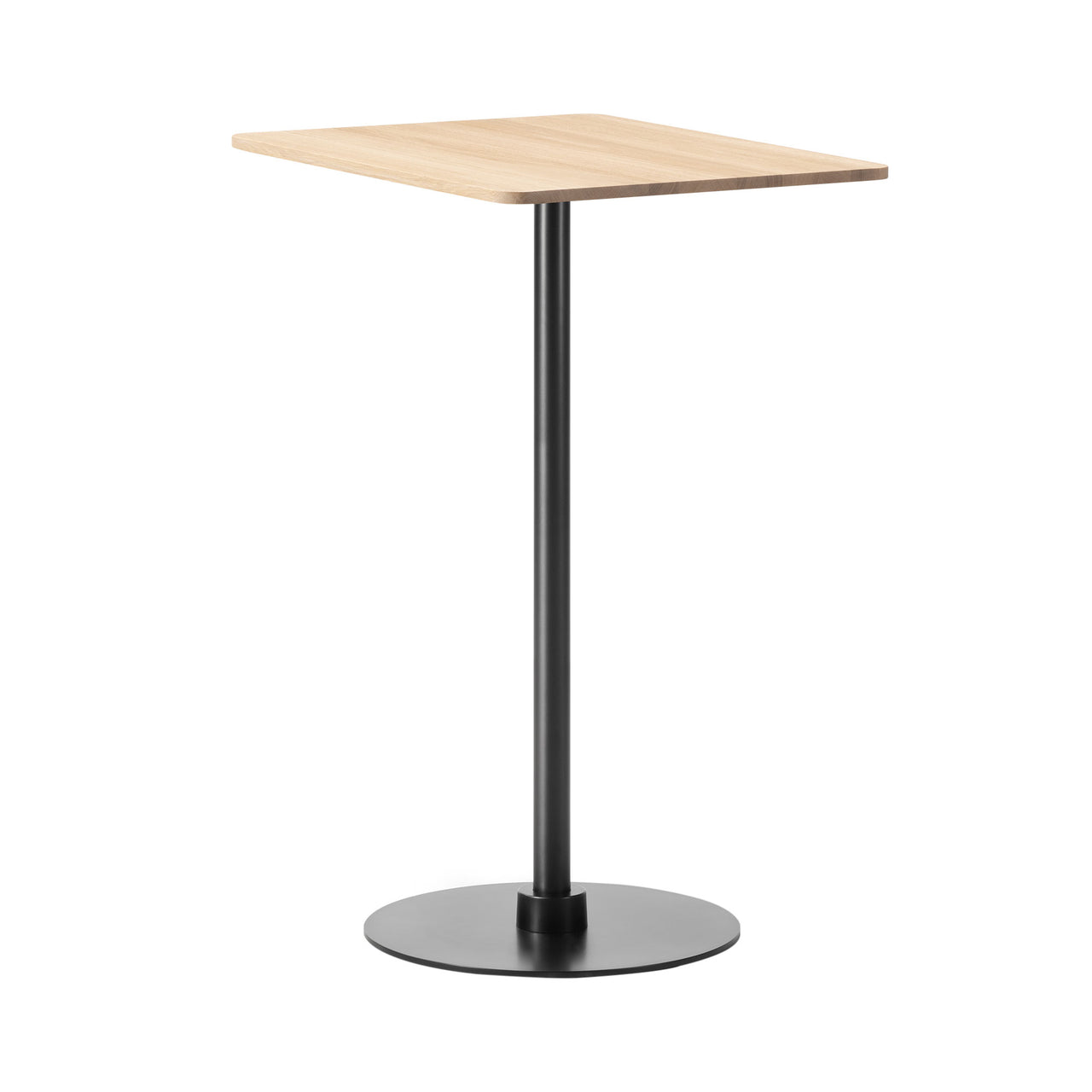 Plan Column  Bar + Counter Table: Rectangular + Bar + Oak Light Oiled + Black