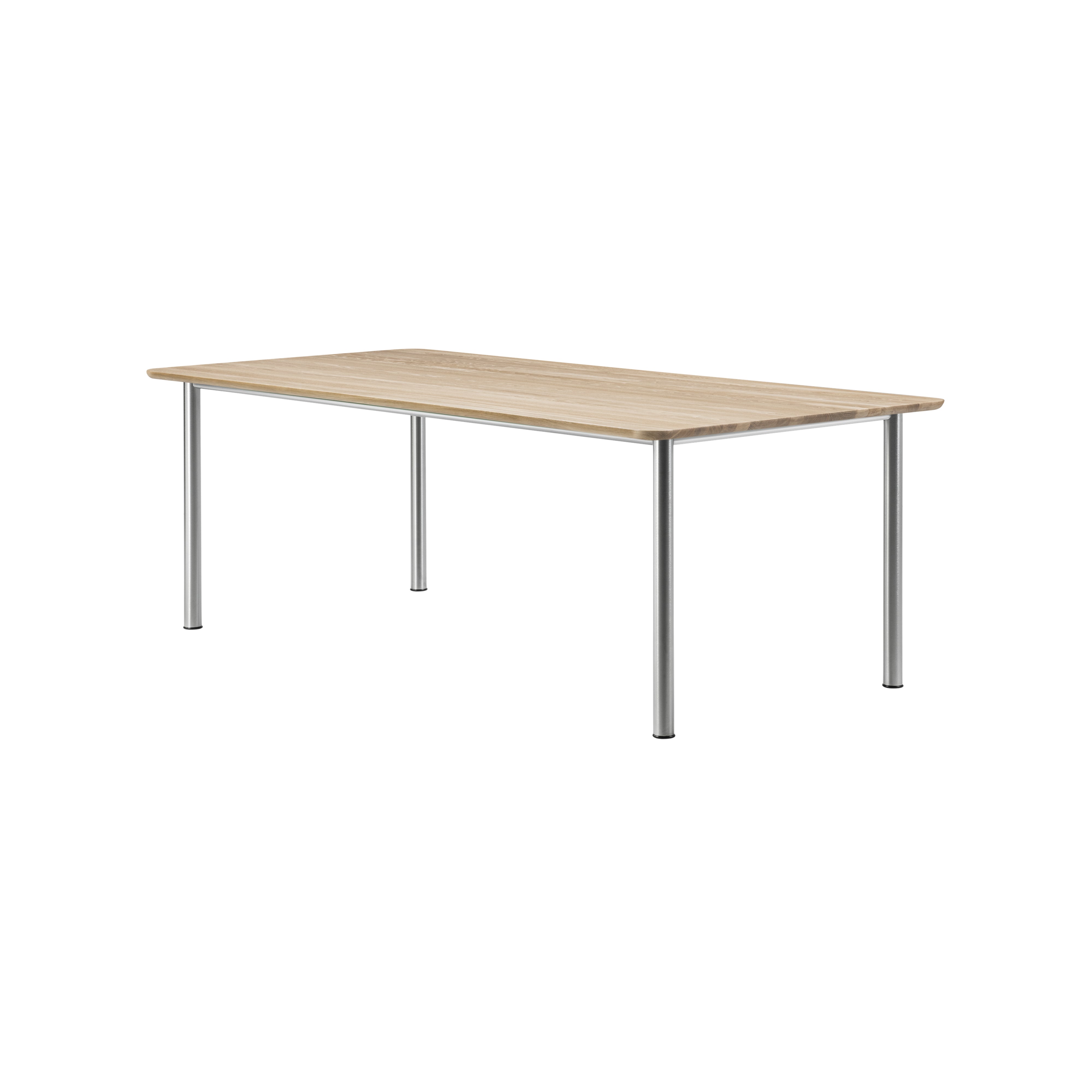 Plan Table: Light Oiled Oak + Brushed Steel