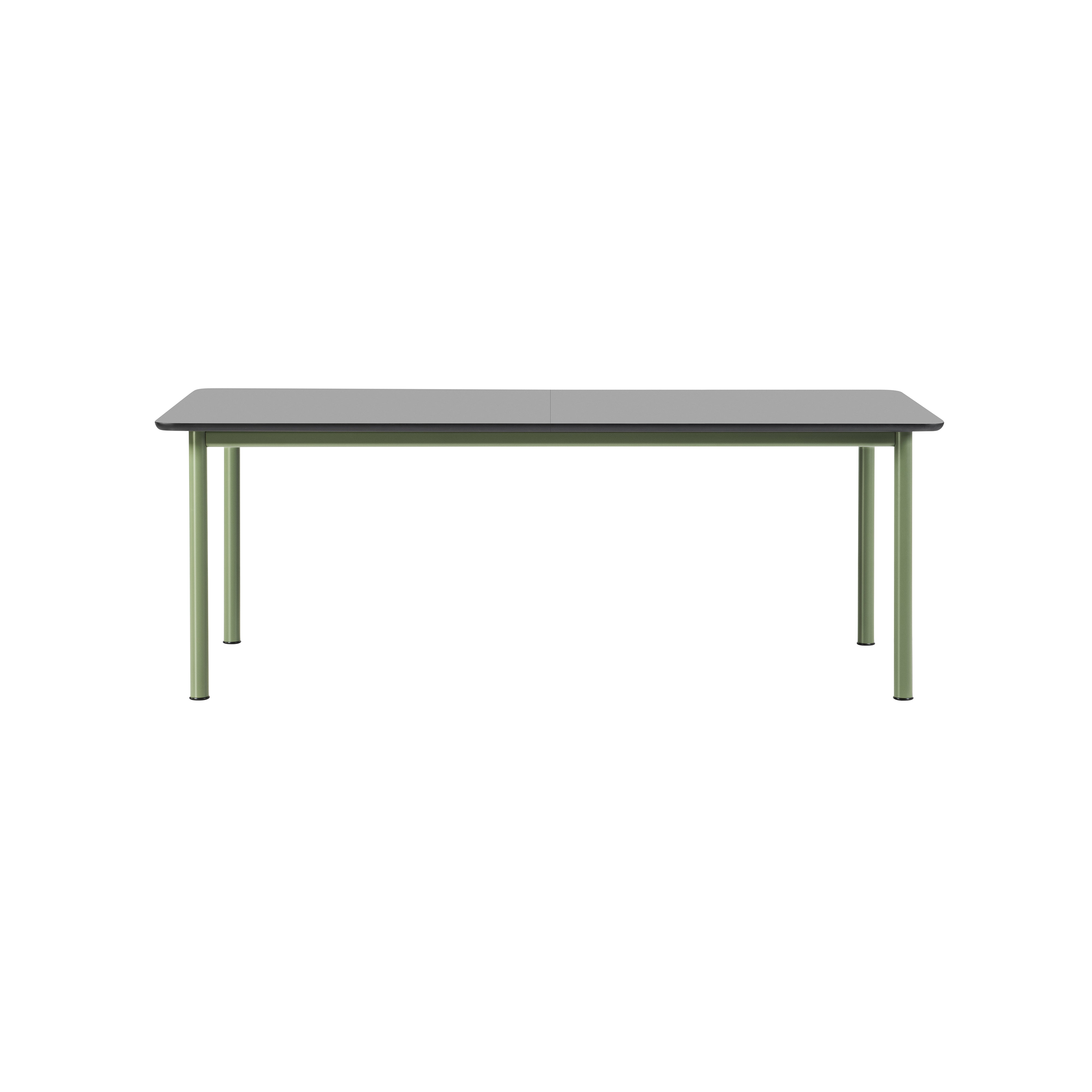 Plan Extendable Table: Black Laminate + Modernist Green