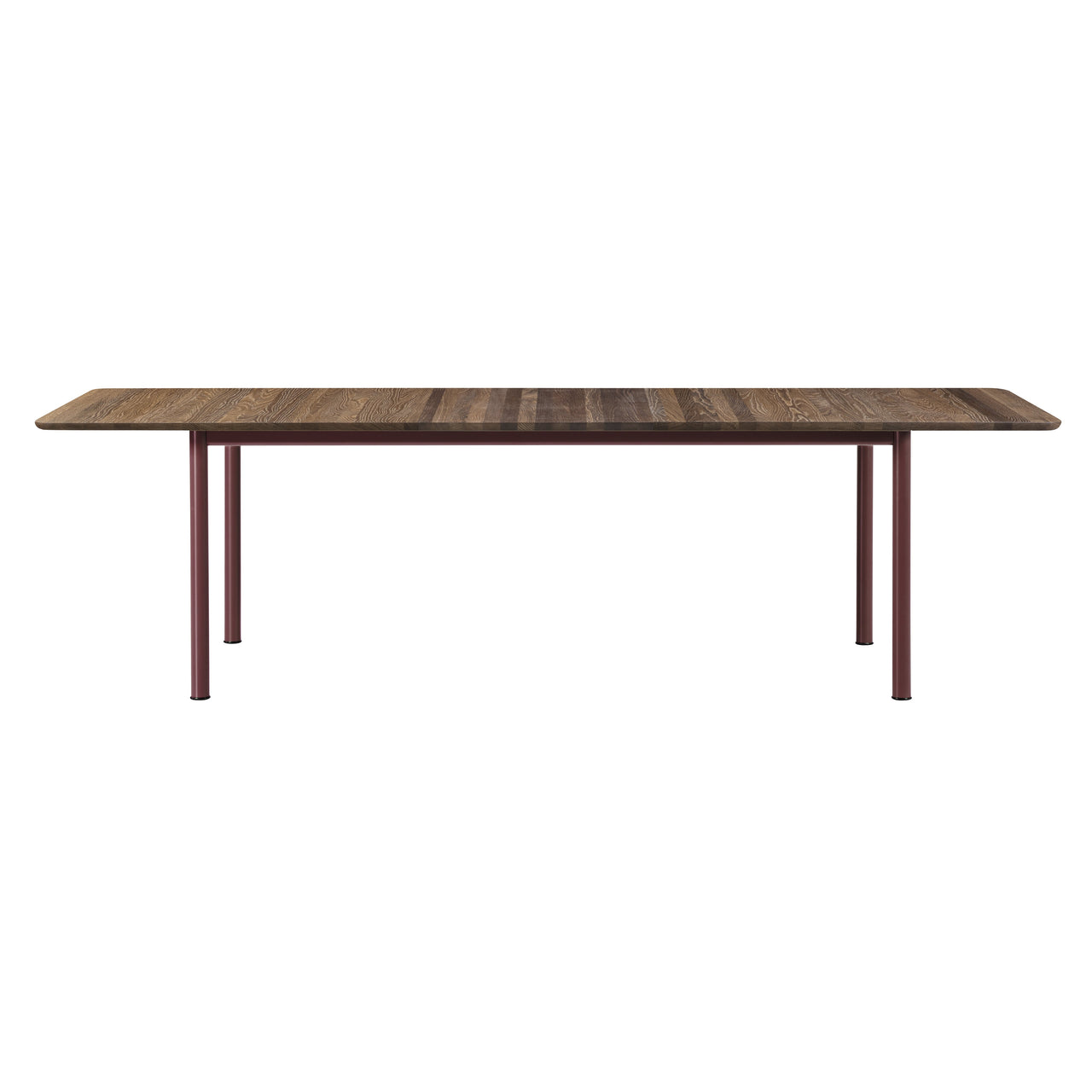 Plan Extendable Table: Smoked Oiled Oak + Bordeaux