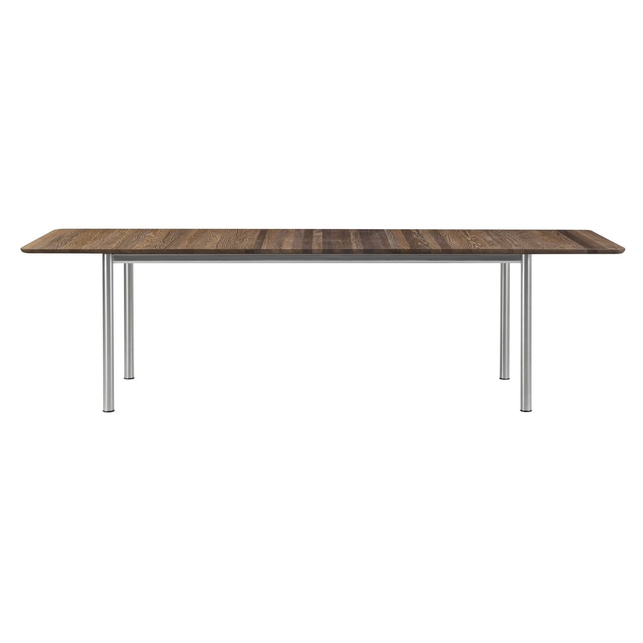 Plan Table: Extendable + Smoked Oiled Oak + Brushed Steel