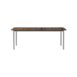 Plan Extendable Table: Smoked Oiled Oak + Brushed Steel