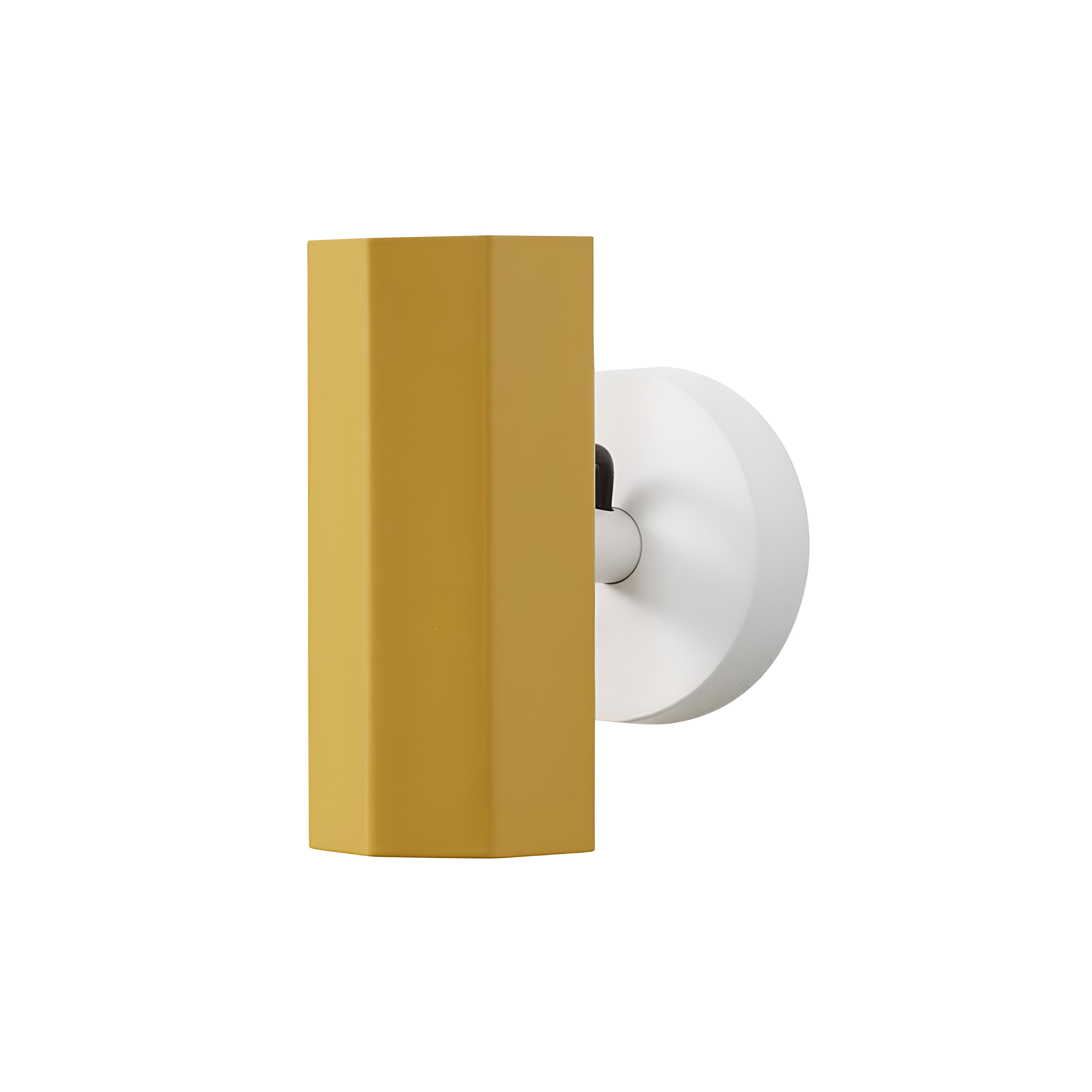 Brim Sconce: Faceted + Without Switch + Ochre Yellow + Matt White