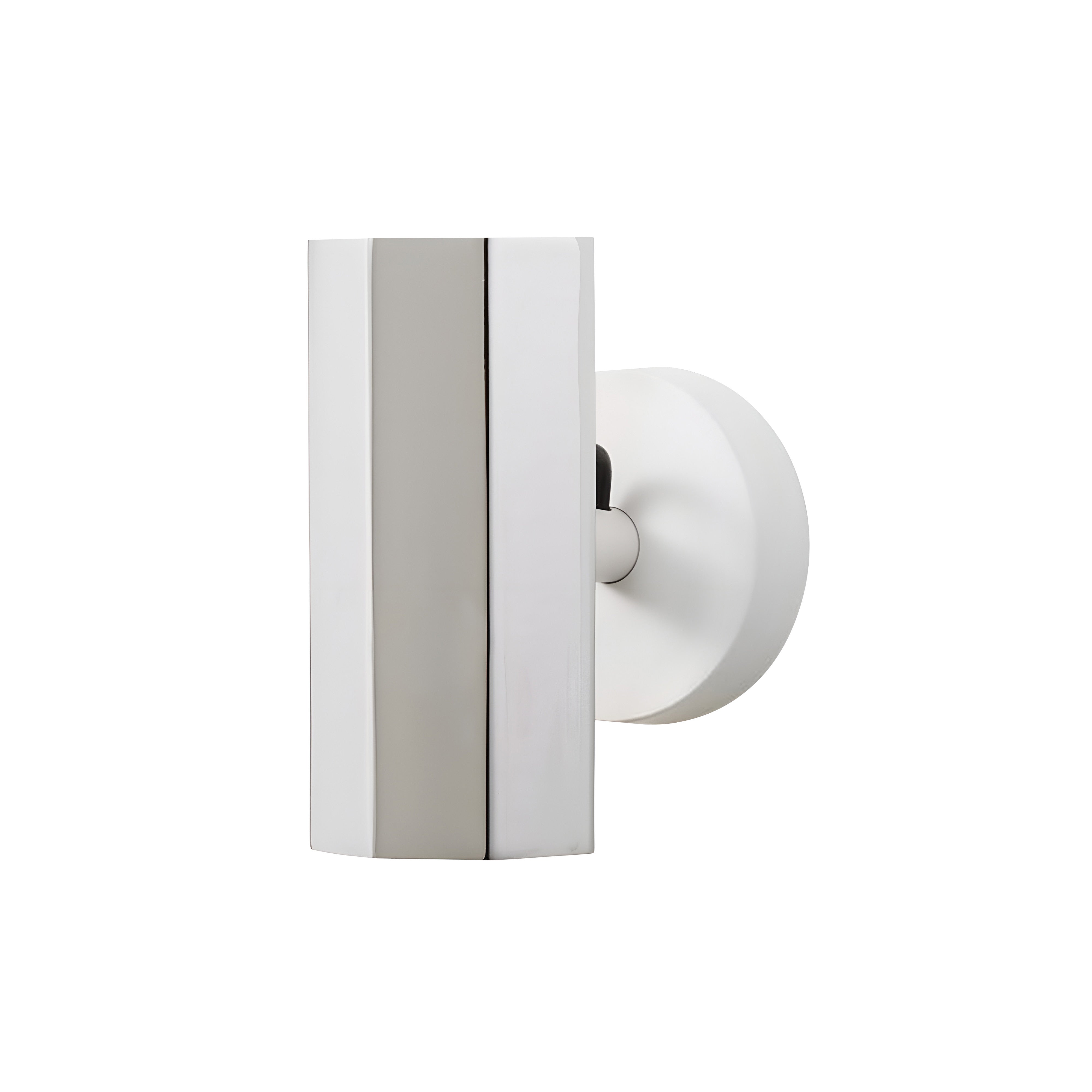 Brim Sconce: Faceted + Without Switch + Polished Chrome + Matt White