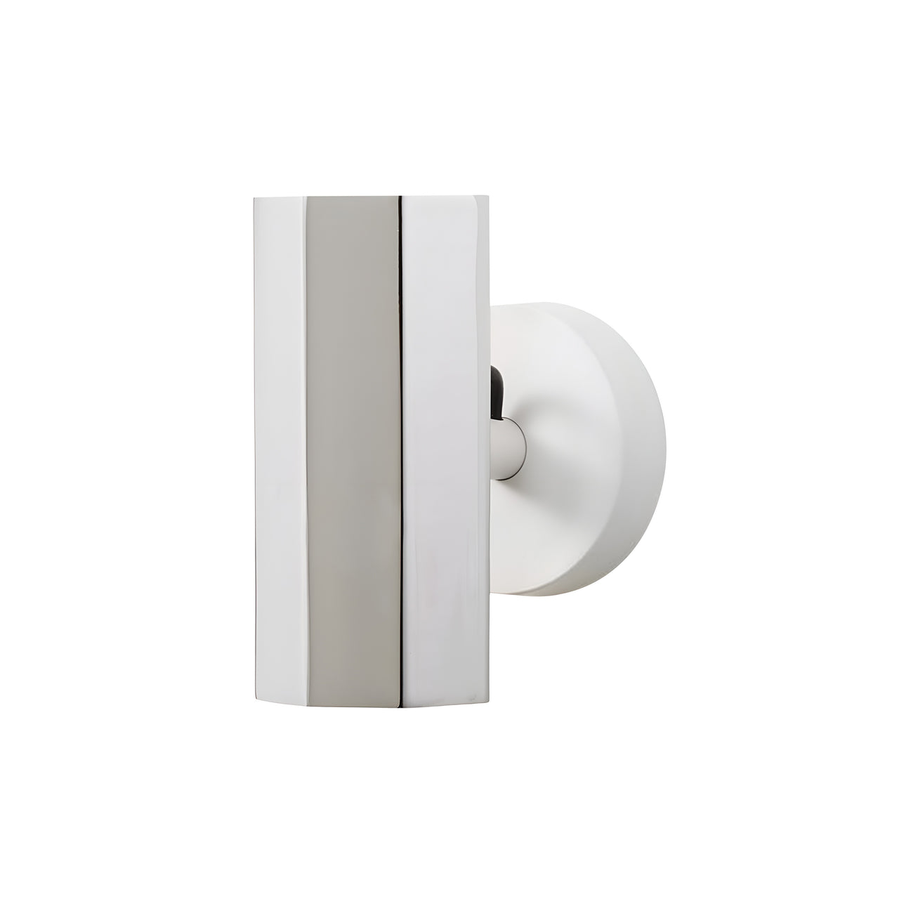 Brim Sconce: Faceted + Without Switch + Polished Chrome + Matt White