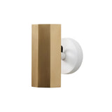 Brim Sconce: Faceted + Without Switch + Satin Brass + Matt White