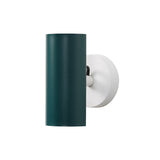 Brim Sconce: Round + Without Switch + Emerald + Matt White