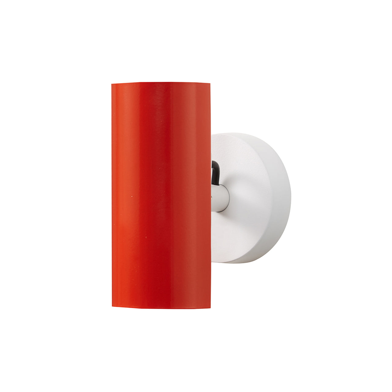 Brim Sconce: Round + Without Switch + Vermilion + Matt White
