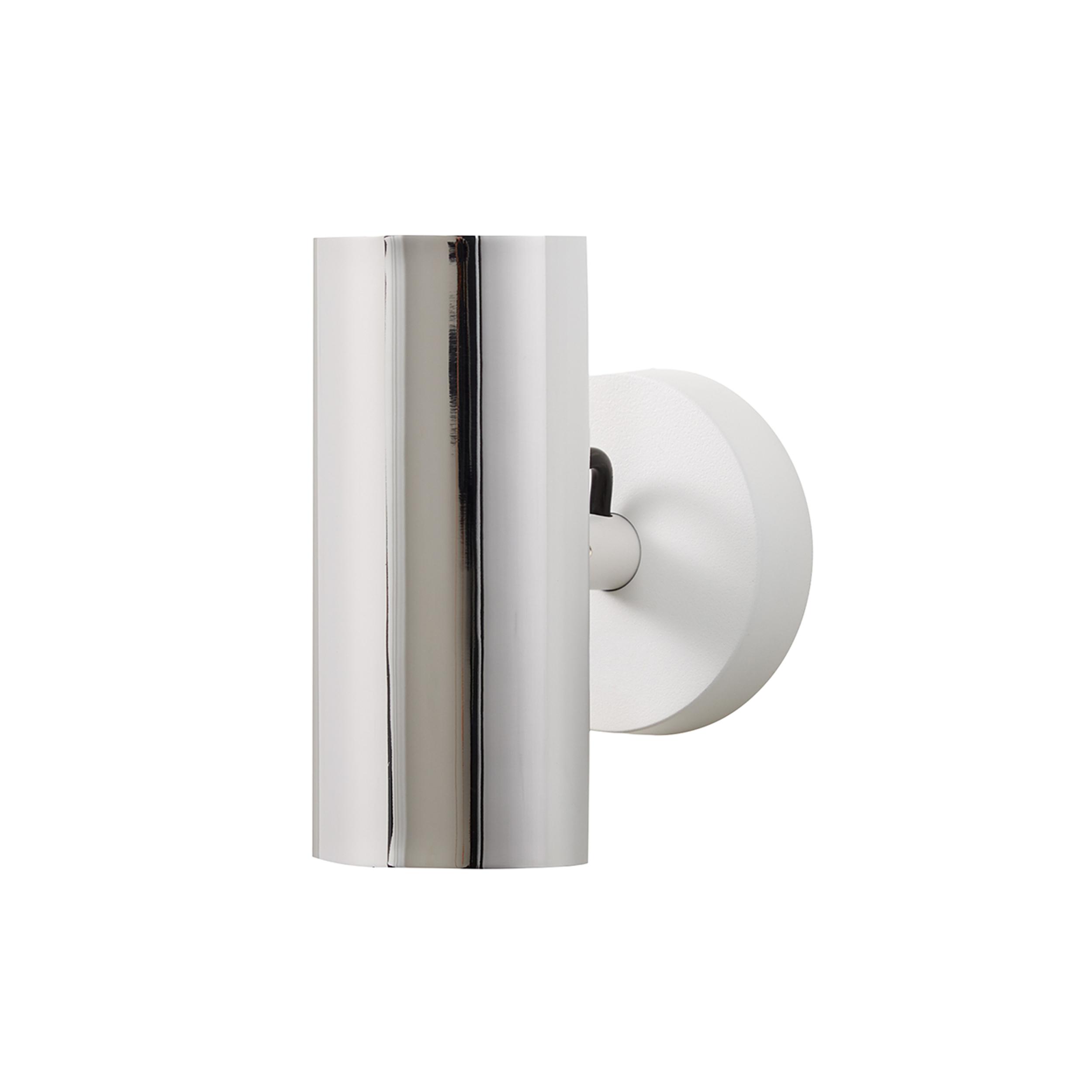 Brim Sconce: Round + Without Switch + Polished Chrome + Matt White