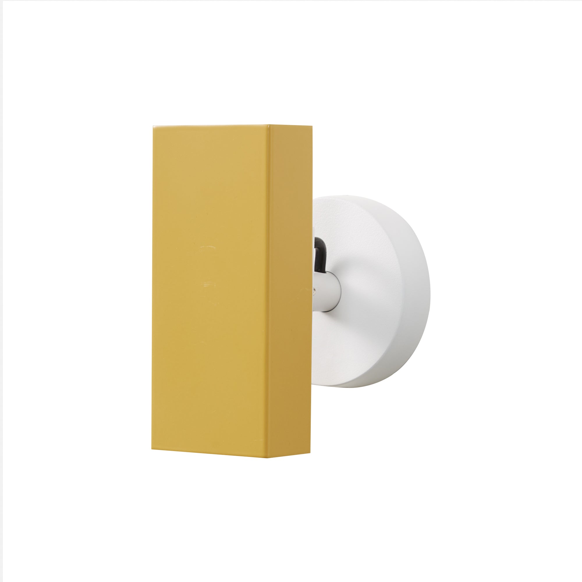 Brim Sconce: Square + Without Switch + Ochre Yellow + Matt White