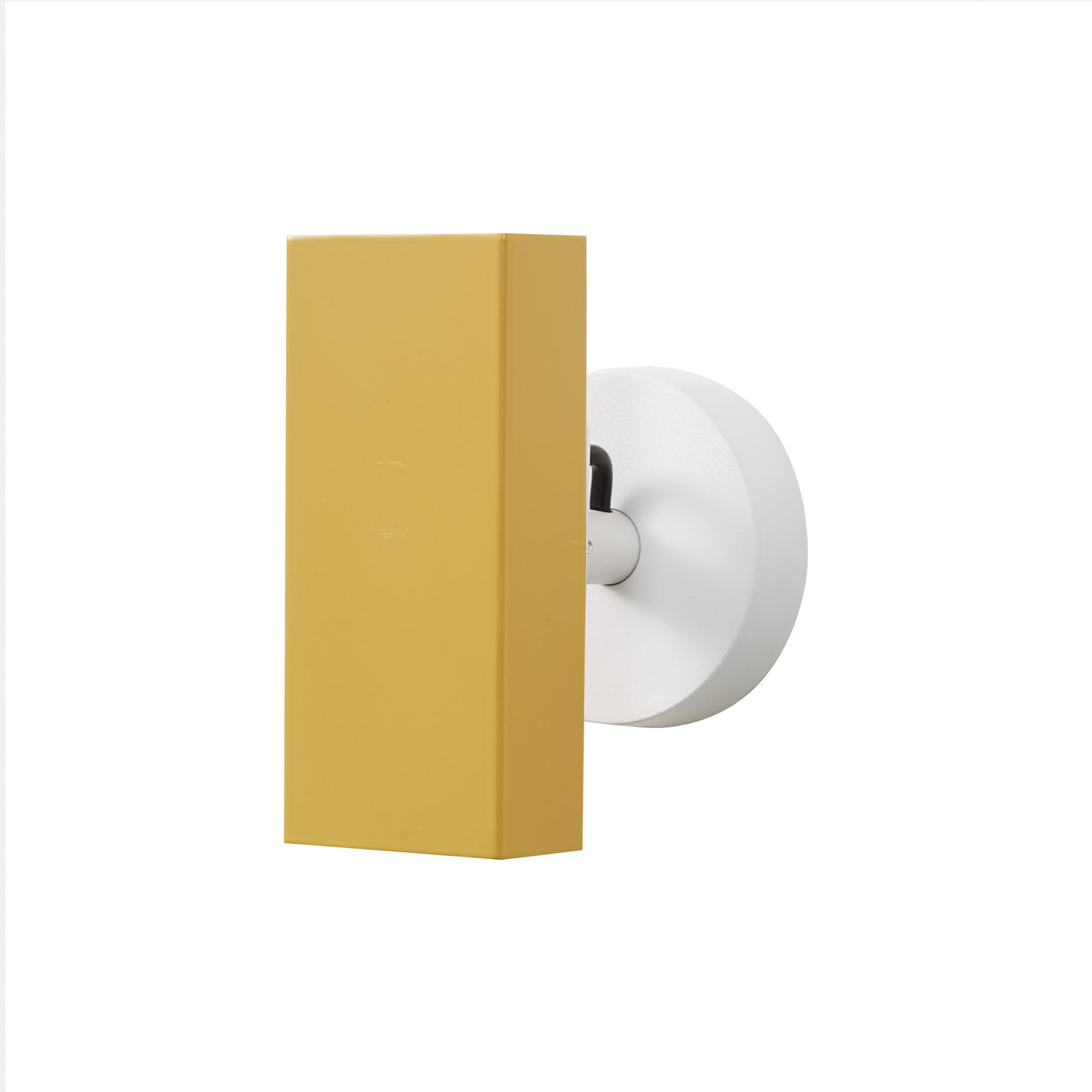 Brim Sconce: Square + Without Switch + Ochre Yellow + Matt White