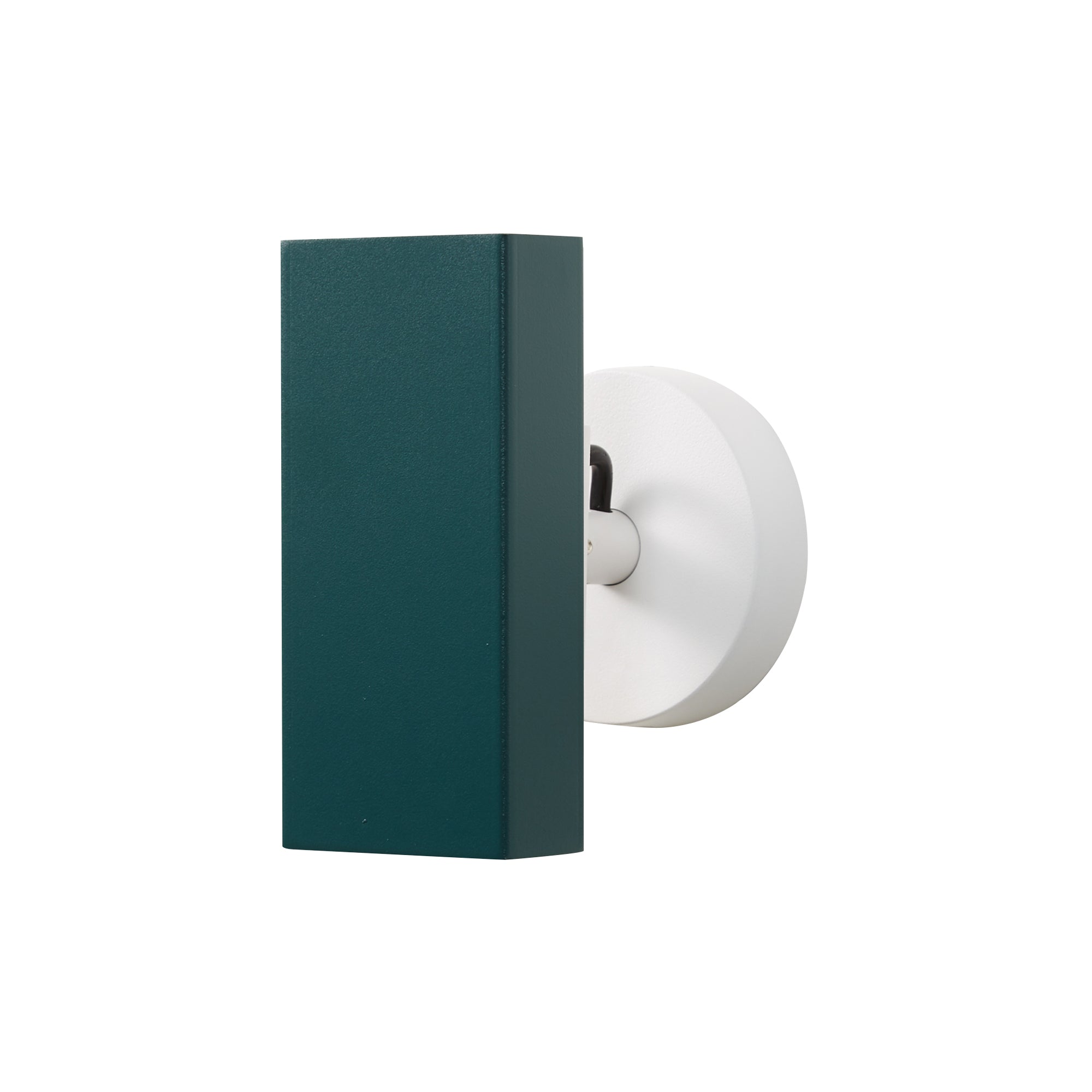 Brim Sconce: Square + Without Switch + Emerald + Matt White