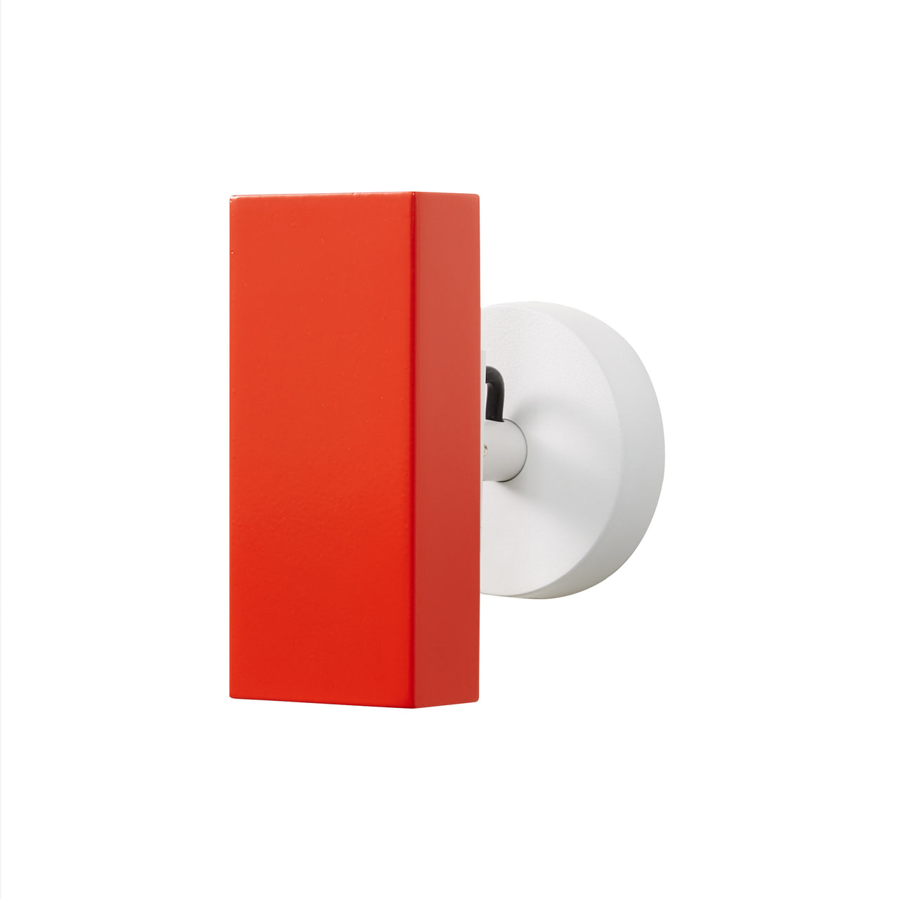 Brim Sconce: Square + Without Switch + Vermilion + Matt White